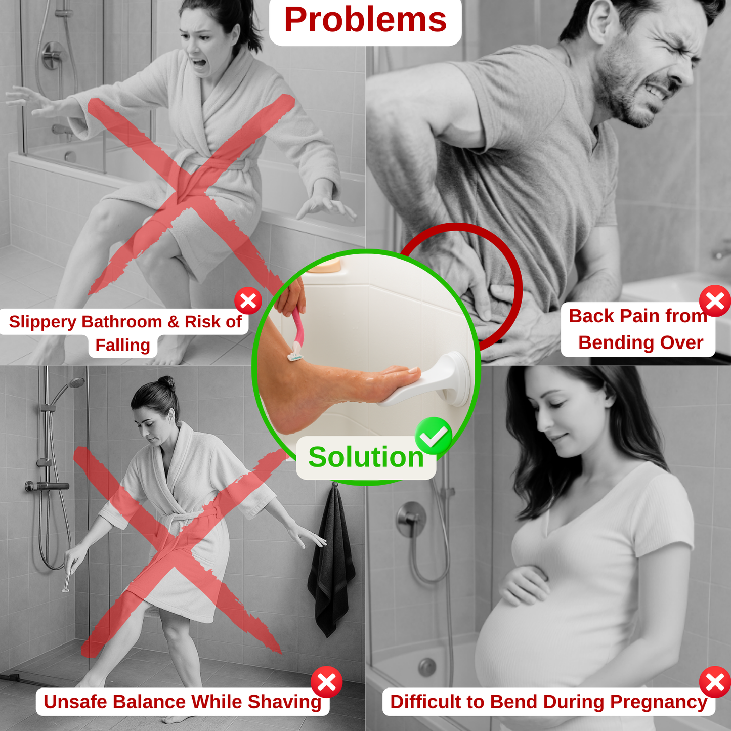 SureGrip™ – Shower Foot Rest for Easy Shaving & Washing